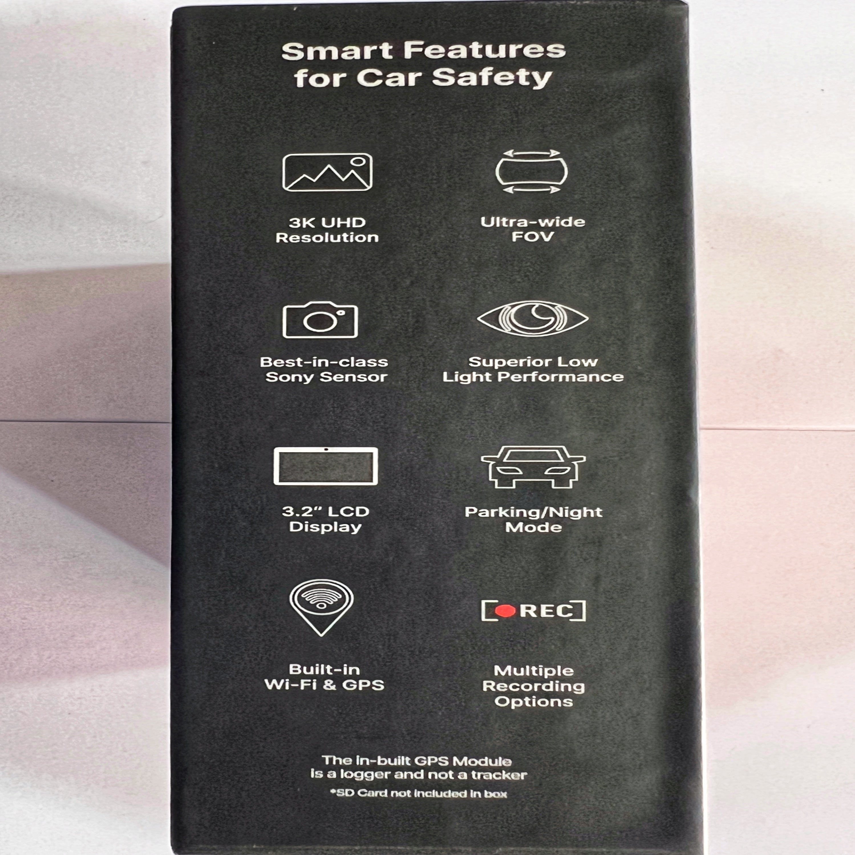 Qubo Smart Dashcam Pro 3K with Rear Camera | Sony Starvis Sensor | WiFi GPS | Parking Mode